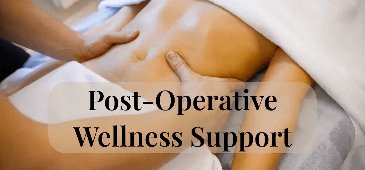 Gentle post-operative lymphatic drainage massage performed as wellness support in a calm spa setting