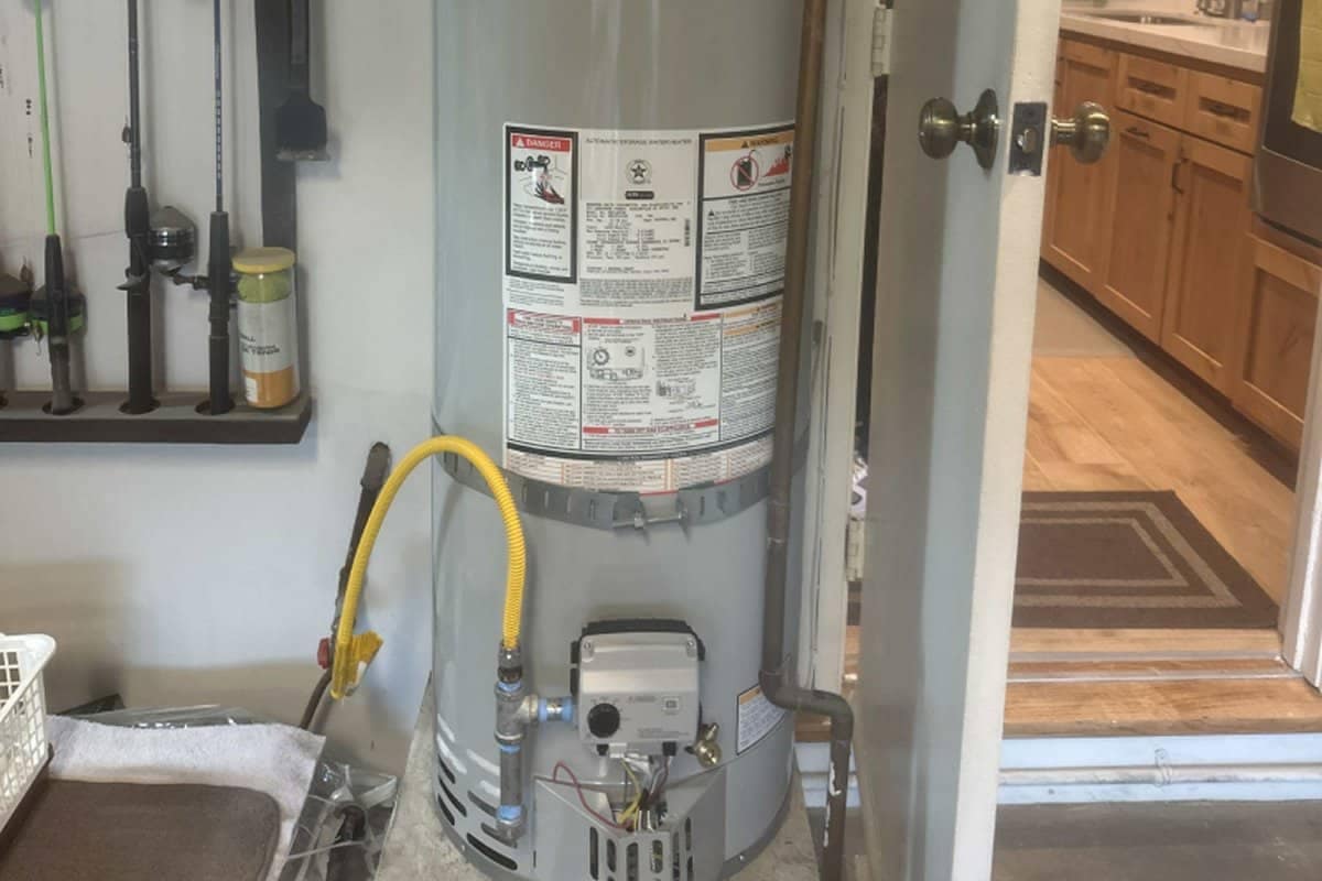 Newly installed water heater in San Marcos New water heater installation in garage